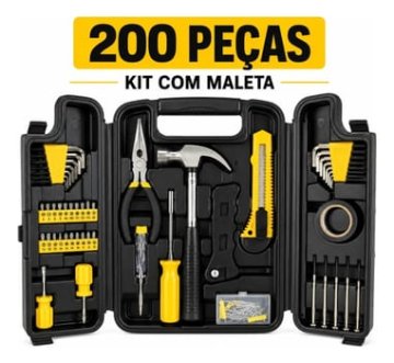 Jogo de Ferramentas 200 Peças com Chaves de Precisão e Allen Kit com Maleta Resistente - Titanium Platina