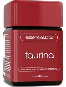 TAURINA com 1000mg por Dose - Fórmula Exclusiva com Máxima Concentração e Absorção - 60 Cápsulas