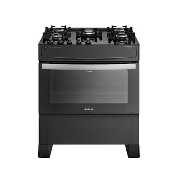 Fogão 5 Bocas Atlas Atenas com mesa de Vidro Acendimento Automático a Gás Preto 110/220V