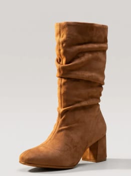 Bota Feminina Beira Rio Camurça Slouch Cano Longo Conforto