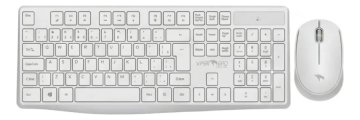 Combo Teclado E Mouse Sem Fio Viper Pro Creative Vo204 Branco Abnt2 Para Trabalho E Uso Diário