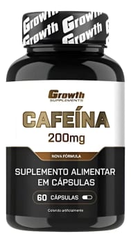 Cafeína 200mg (60 Caps) Termogênico Growth Supplements