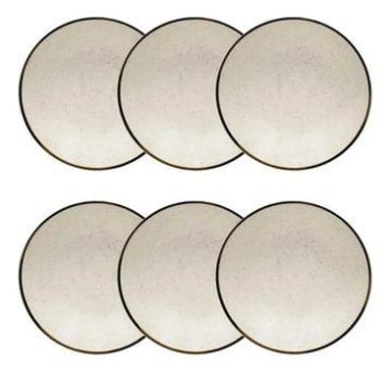 Jogo 6 Pratos Fundos Rustico Brisa 20,5cm Oxford Porcelanas