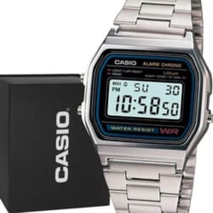 Relógio Casio Prata Vintage Digital Original Prova D'água Prateado Prata Preto