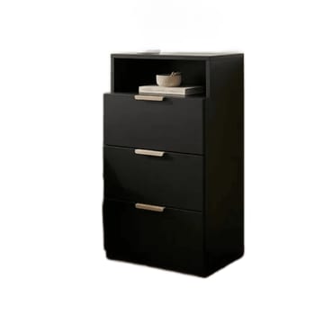 Gaveteiro Mesa De Cabeceira 3 Gavetas Organizador Multiuso Preto
