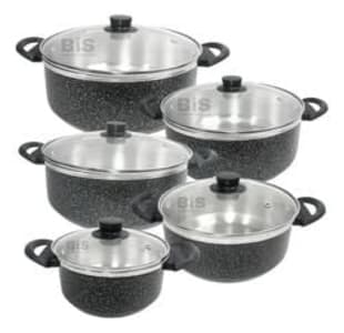Conjunto De Panela 16/24 Tampa De Vidro Kit Caçarola 5 Peças