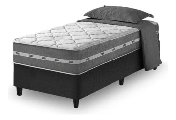 Cama Box Solteiro + Colchão Molas Ensacadas Zidi Miami 88cm