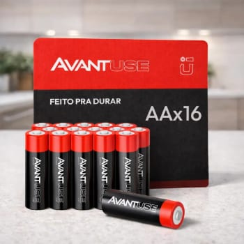 Kit 16 Pilhas Alcalina Pequena AA 2A 1.5v Cod: 408030014 Avant Use