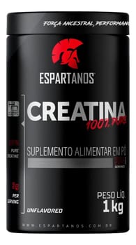 Creatina Pó 100% Pura Monohidratada Espartanos 1kg Aprovada Sabor Neutro