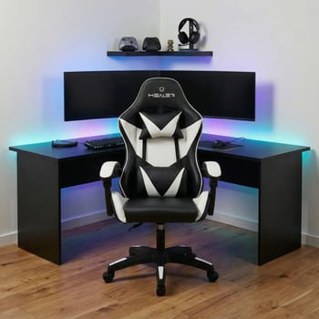 Cadeira Gamer Lancer Preta e Branca Healer
