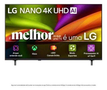 Smart TV 4K 50" LG NANO UHD AI NU850 2026 Processador α7 Ger9 HDR10 Xbox Bluetooth Wi-Fi AI Search Google Gemini webOS 26 - 50NU850BPSA