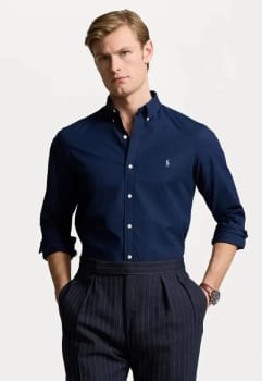 Camisa Masculina Ralph Lauren Custom Fit Azul-marinho