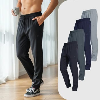 Kit 4 Calças Masculinas Tactel Elastano Corte Reto Academia