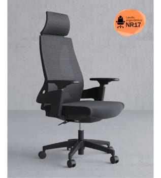 Cadeira De Escritório Presidente NR17 HomeNow Ergonômica Premium Toledo Cor Preto