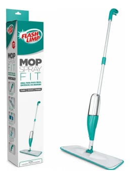 Mop Spray Fit Microfibra Verde Reservatório 365ml Flash Limp