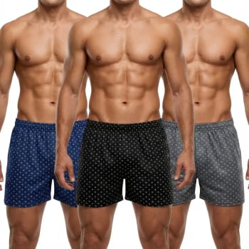 Kit 3 Cuecas Samba Canção Malha Fria Short Dormir Barato