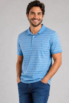 Polo Piquet Masculina Listrada Polo Wear