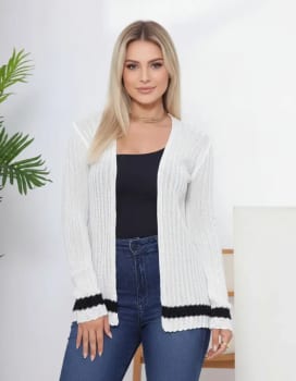 Casaquinho Feminino Canelado Fashion Coringa