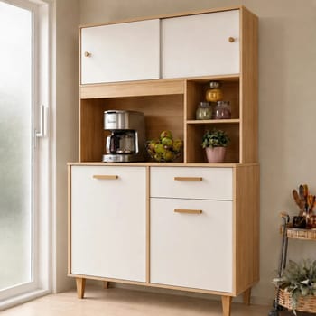 Armário De Cozinha Completa Compacta Dália 5 Portas 1 Gaveta Com Balcão Paneleiro Blue Moby