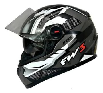 Capacete para moto Fw3 gtx fox grafite brilhante tamanho 56