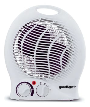 Aquecedor Caloventor Elétrico Good&Go GG-AQ01 2000W Portátil Com Termostato Branco