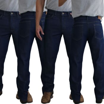 Kit 4 Calças Jeans Masculina Tradicional Corte Reto Básica