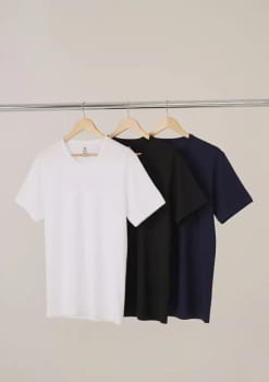 Kit Com 3 Camisetas Masculinas Básicas Slim Hering