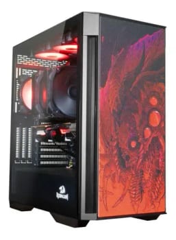 Gabinete Gamer Redragon Infernal Dragon Strafe Preto e Vermelho