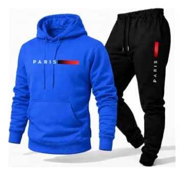 Conjunto Moletom Calça Unissex Paris Canguru Casaco Frio