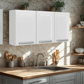 Armário Aéreo Itatiaia Luce Branco Aço 3 Portas Cozinha/Lavanderia