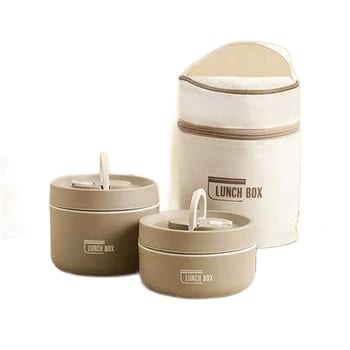 2 Kit Lancheira Térmica 304, 440ml+600ml C/ Bolsa Térmica