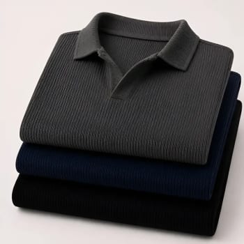 Kit Camisa Polo Masculina Canelada Gola Italiana Sem Botao