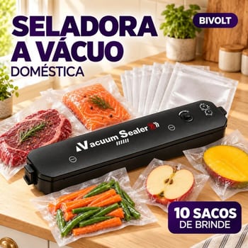Seladora a Vácuo Para Alimentos Automática Máquina Embaladora Portátil Profissional Doméstica Elétrica Selar Embalar Conservar Alimentos Frescos 110v