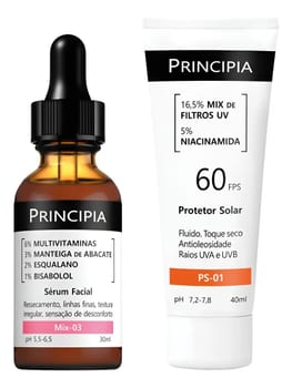 Principia Kit Mix-03 + Protetor Solar Facial Ps-01 Fps 60 Todo Tipo De Pele Dia/noite