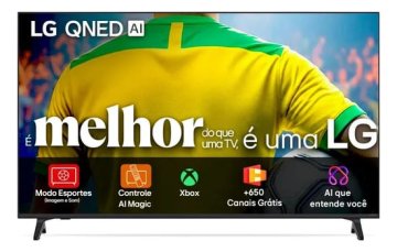 Smart TV 4K 50" LG QNED73 Portal de Games Processador AI α7 Ger8 4K Super Upscaling Google Cast Integrado Controle AI Magic WebOS 25 Modo Esportes