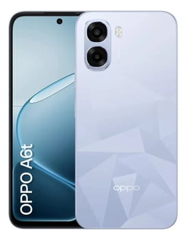 Smartphone Oppo A6t 5G 128gb, 12gb Ram (4gb + 8gb Virtual Ram), Bateria gigante de 6500 mAh, AI Câmera 50MP, Tela 120Hz, NFC, IP64 - Azul Cristal