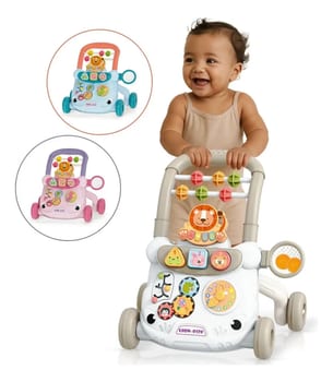 Andador Infantil Empurrador Atividade Musical Bebê Didático Cor Branco