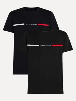 Kit Camisetas Tommy Hilfiger Insert Azul Marinho/preta 2un