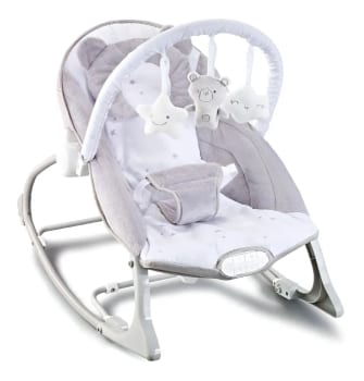 Cadeira de Descanso Musical Urso Polar Até 18kgs cor cinza e branco Maxi Baby