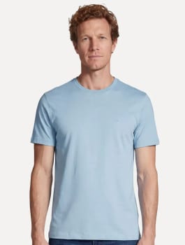 Camiseta Aramis Masculina Basic Lisa Azul Pastel