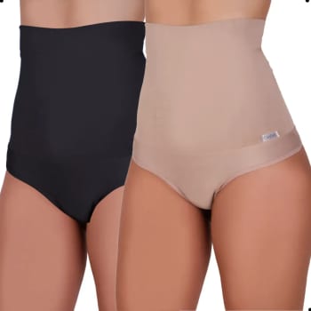 2 Cintas Modeladoras Calcinha Cós Alto Redutora Zero Barriga