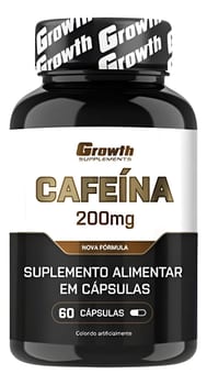 Cafeína 200mg (60 Caps) Termogênico Growth Supplements