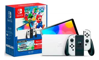 Console Nintendo Switch Oled 64gb Edição Super Mario Bros Wonder 12 Meses Assinatura Online Nintendo Branco