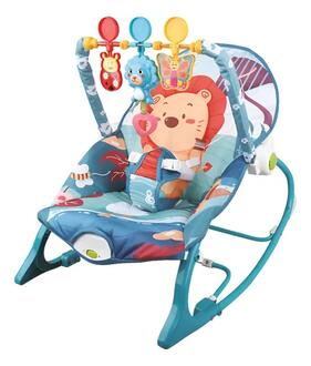 Cadeira de Descanso e Balanço Bebê Musical Vibratória Reclinável 18 Kg (Leão)