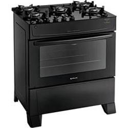 Fogão Atlas 5 Bocas Preto Mônaco Top Glass Com Acendimento Automático