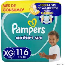 Fralda Pampers Confort Sec XG com 116 Unidades