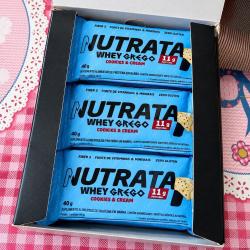 Display 12 Unidades Barra Whey Grego Nutrata 40g Beijinho