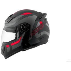 Capacete Robocop Escamoteável Fechado Mixs Gladiator Delta S Tamanho Do Capacete 60 Cor Cinza Vermelho Fosco