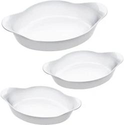 Marinex Conjunto De Assadeiras Oval Opaline 3 Peças Branco