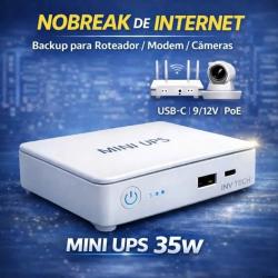 Mini Nobreak UPS 35W para Roteador, Modem e Câmeras